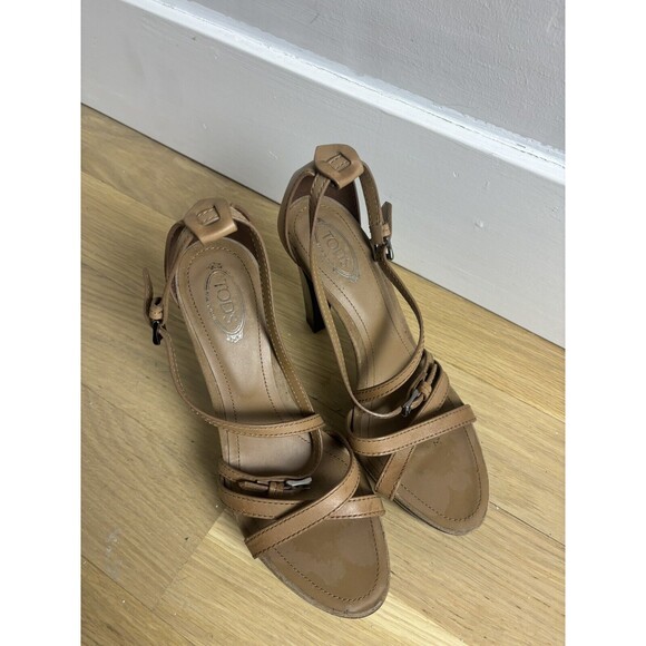 Tod’s Strappy Heel Sandals In beige 36.5 - Picture 2 of 6